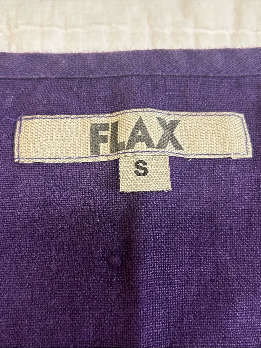 FLAX Linen Tunic Tank Top Purple V Neck Minimalist Lagenlook Artisan Women’s S - Picture 3 of 8